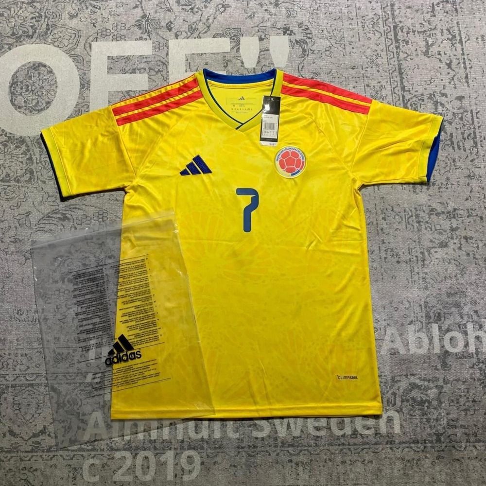 Adidas Colombia Luis Diaz 7 Soccer Jersey Mens M Yellow Home Shirt AEROREADY NWT